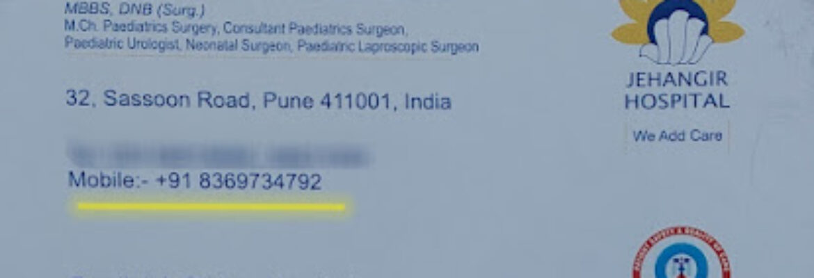 Dr Paritosha Thakar Dalal – Pediatric Surgeon, Pediatric Urologist